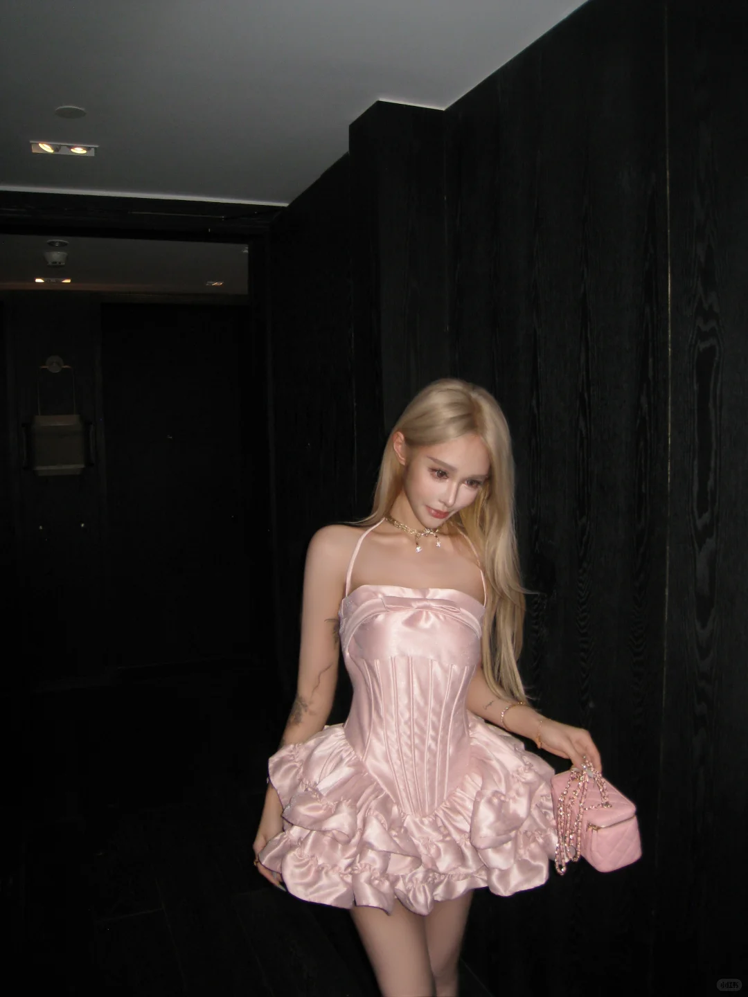 Pink Cute A Line Halter Satin Mini Homecoming Dress Cocktail Dress Birthday Dress SH3450