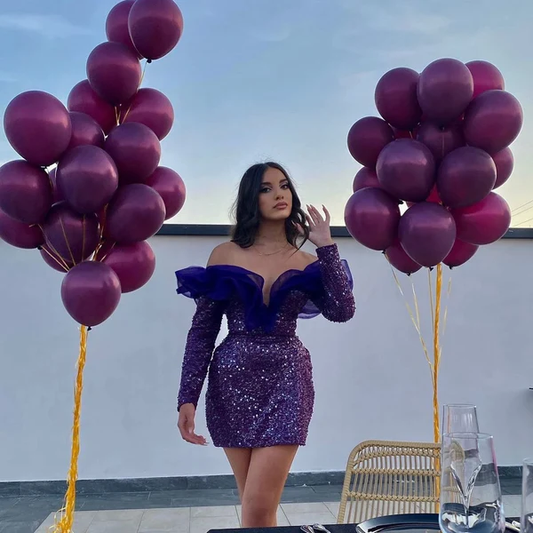 Sexy Off The Shoulder Sequins Sparkly Short Mini Homecoming Dress Cocktail Party Gowns SH812