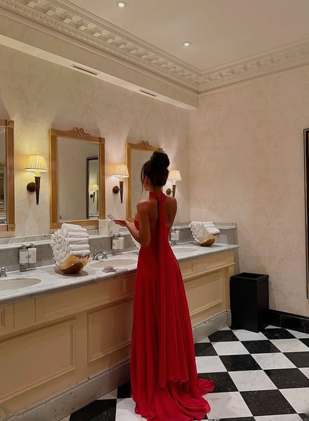 Charming Burgundy A Line Sweetheart Neck Chiffon Prom Dress Wedding Guest Dress SH4533