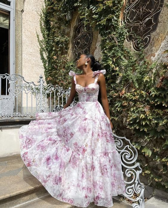 Cute Chiffon Floral Print Prom Dress Senior Evening Gown SH1007 shinydress Cute Chiffon Floral Print Prom Dress Senior Evening Gown SH1007 shinydress