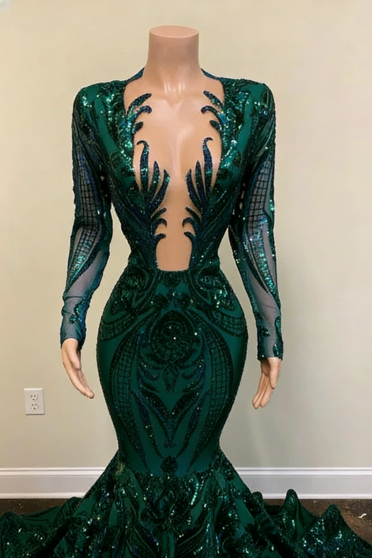 black girl prom dresses mermaid long prom Dress SA1525