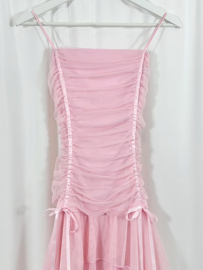 Pink Layered Tulle Pleated Short Homecoming Dress Birthday Dress Outfits SH3539