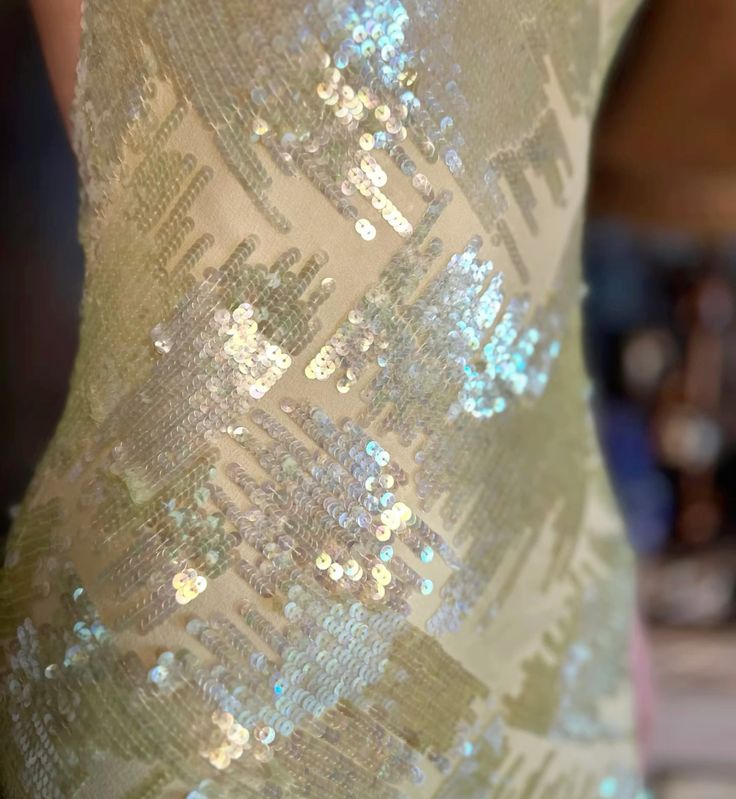 Gentle Green Mermaid Spaghetti Strap Sequin Chiffon Prom Dress Evening Dress SH2670