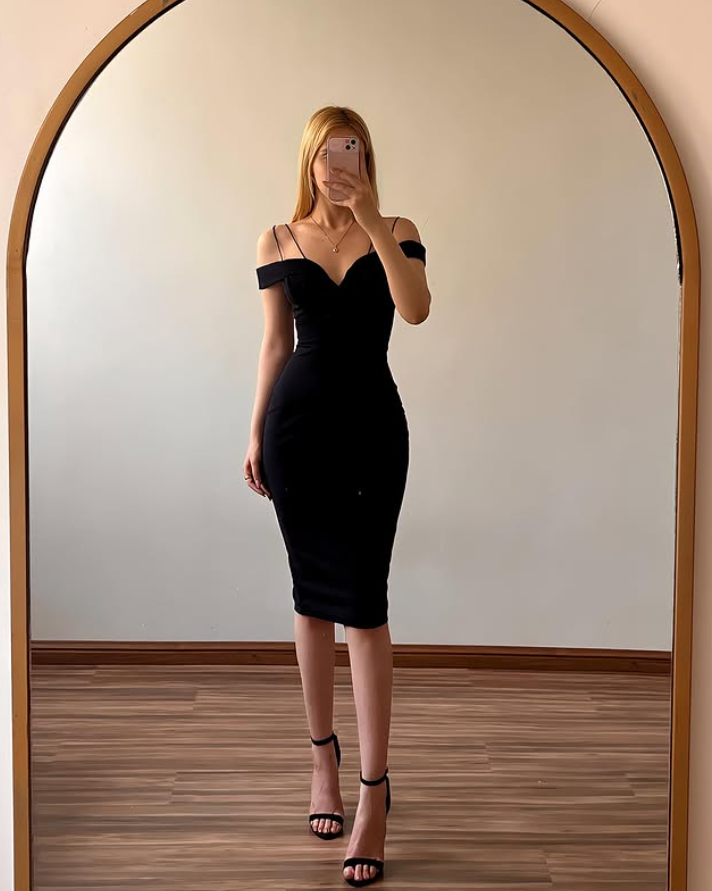 Vintage Cute Sheath Spaghetti Strap Black Satin Short Prom Dress Homecoming Dress SH6977
