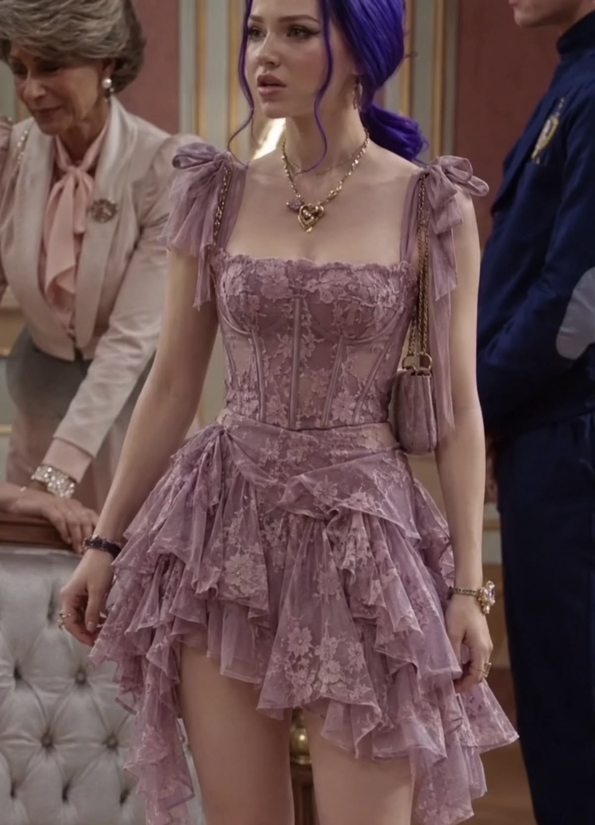 Purple A Line Spaghetti Strap Lace Short Prom Dress Homecoming Dress SH8944