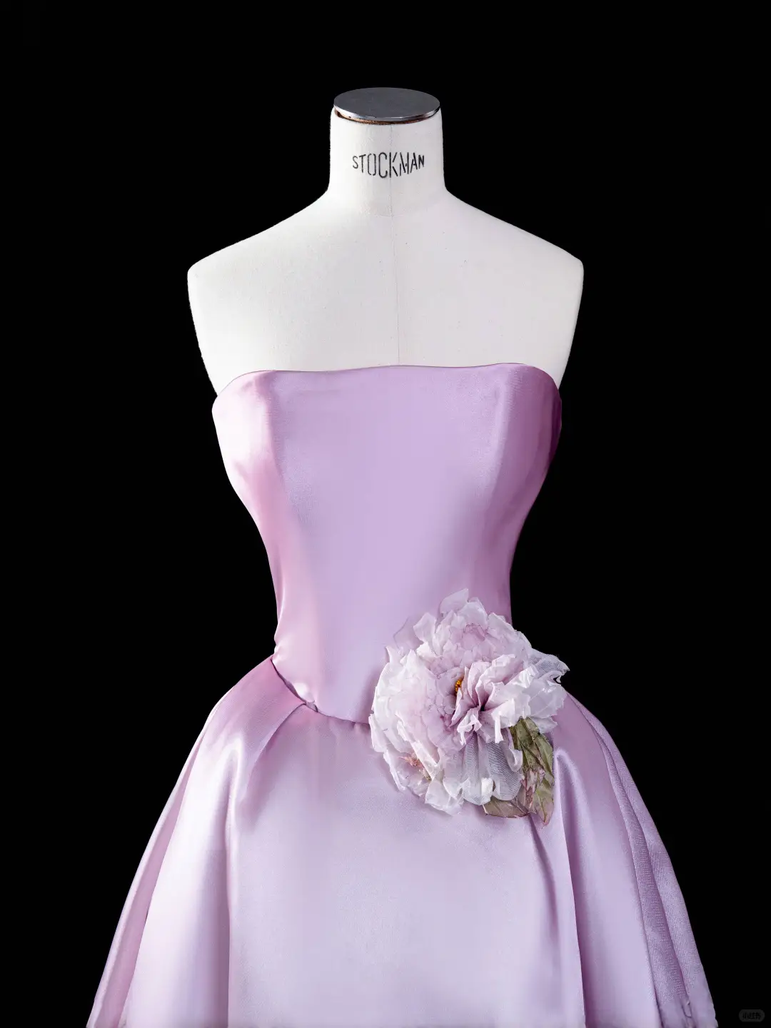 Pink Ombre A Line Strapless Flower Satin Party Dress Evening Dress SH3378