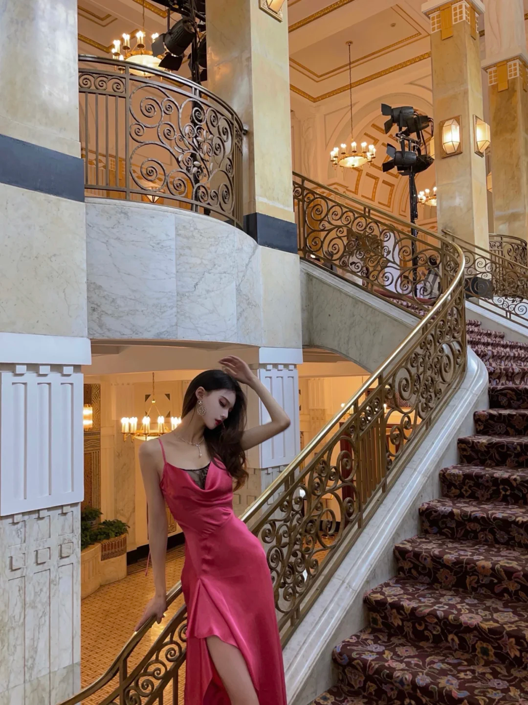 Pink A Line Spaghetti Strap Black Lace Satin Prom Dress 16th Birthday Dress with Slit SH4463