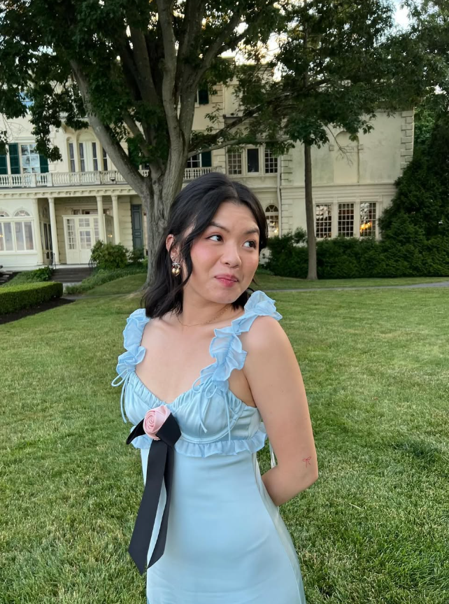 Cute A Line Spaghetti Straps Flower Bow Blue Satin Long Prom Dress Graduation Prom SH2652