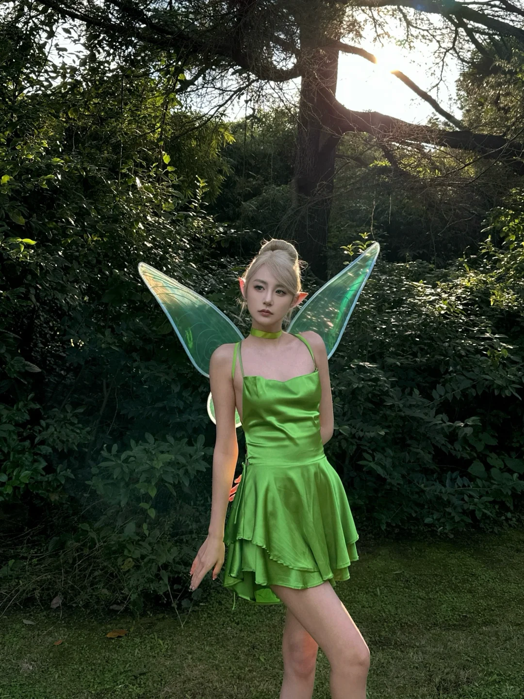 Cute A Line Spaghetti Strap Green Satin Open Back Homecoming Dress Party Dress SH3420