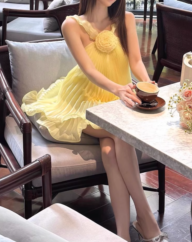 Cute A Line Halter Baby Blue Pleated Chiffon Short Homecoming Dress Birthday Dress SH2861