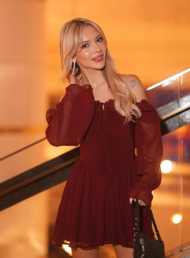 Burgundy A Line Long Sleeve Chiffon Short Homecoming Dress Cocktail Dress SH3591