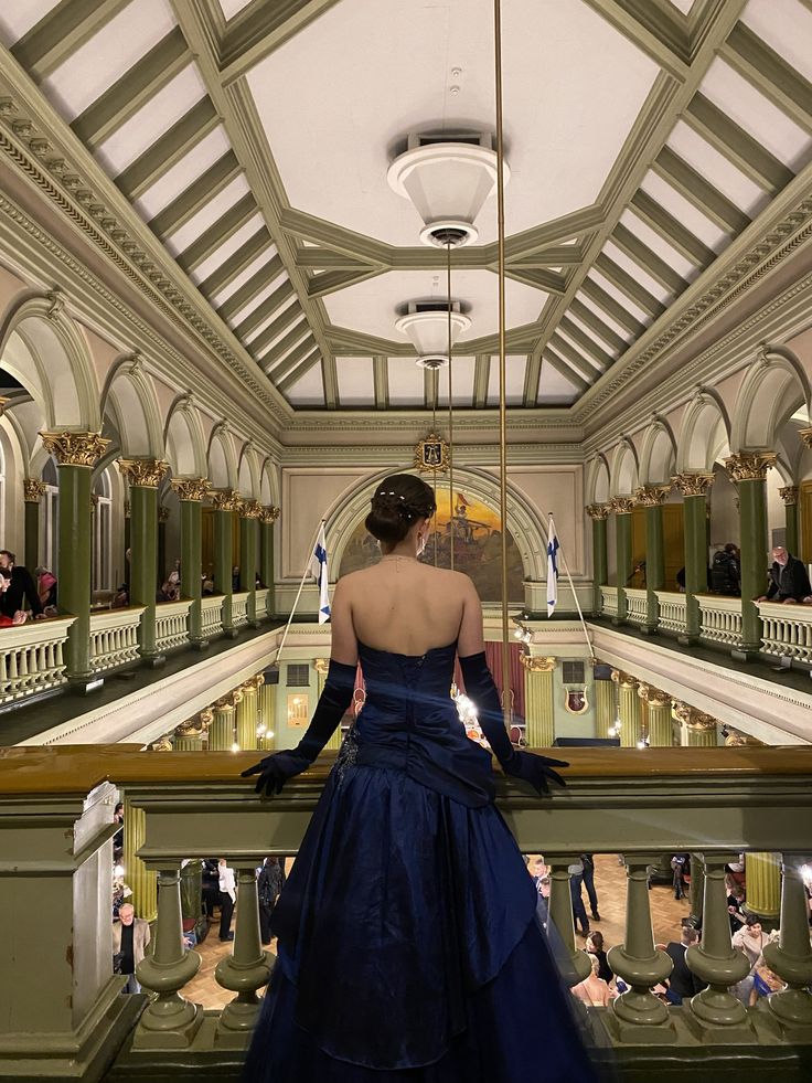 Vintage Navy Blue Exquisite Floral Long Satin Ball Gown Evening Dress Prom Dress SH4823