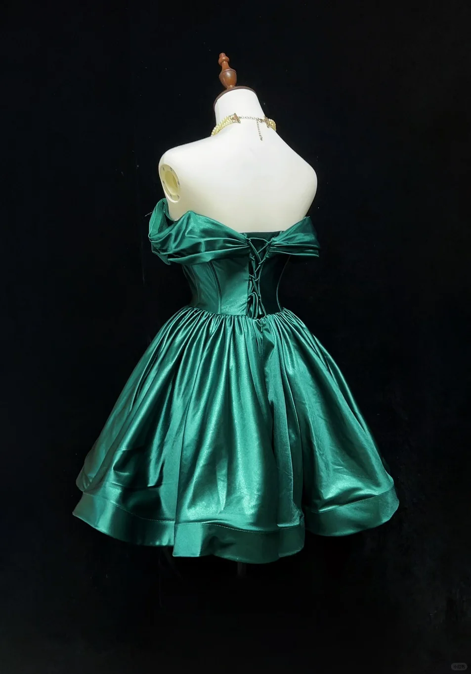 Anna Princess A Line Off the Shoulder Green Satin Short Homecoming Dress Cocktail Dress SH3146