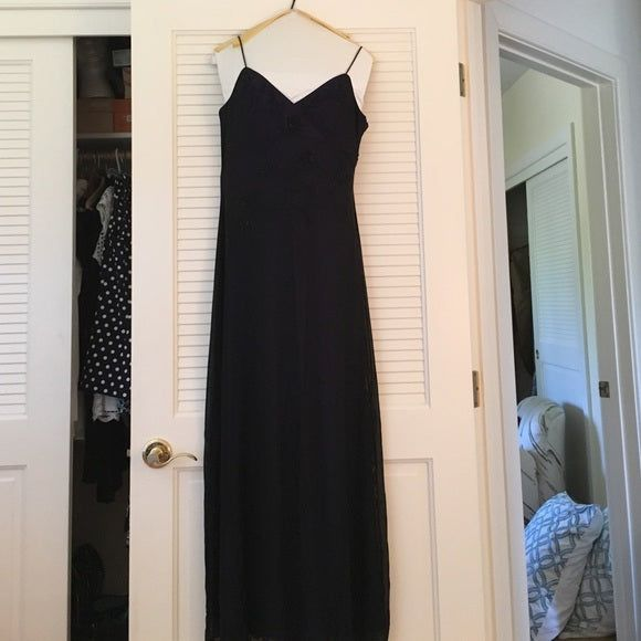 Navy Blue Mermaid Spaghetti Straps Evening Gown Prom Dress SH1381