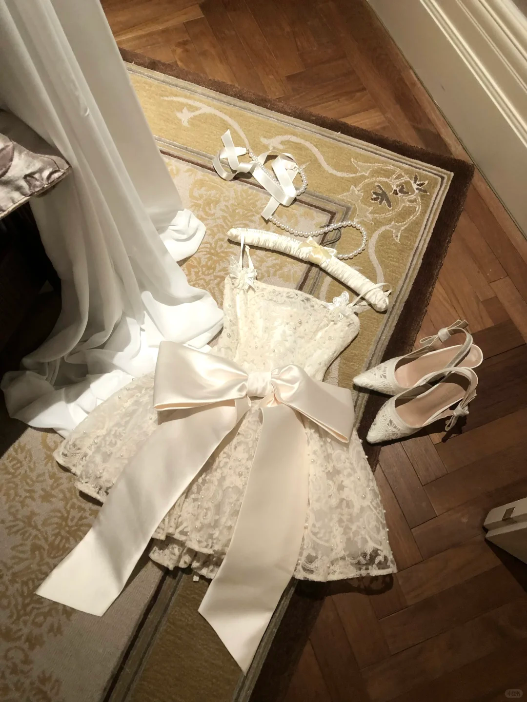 White A Line Spaghetti Strap Pearl Lace Short Homecoming Dress Cocktail Dress SH3360