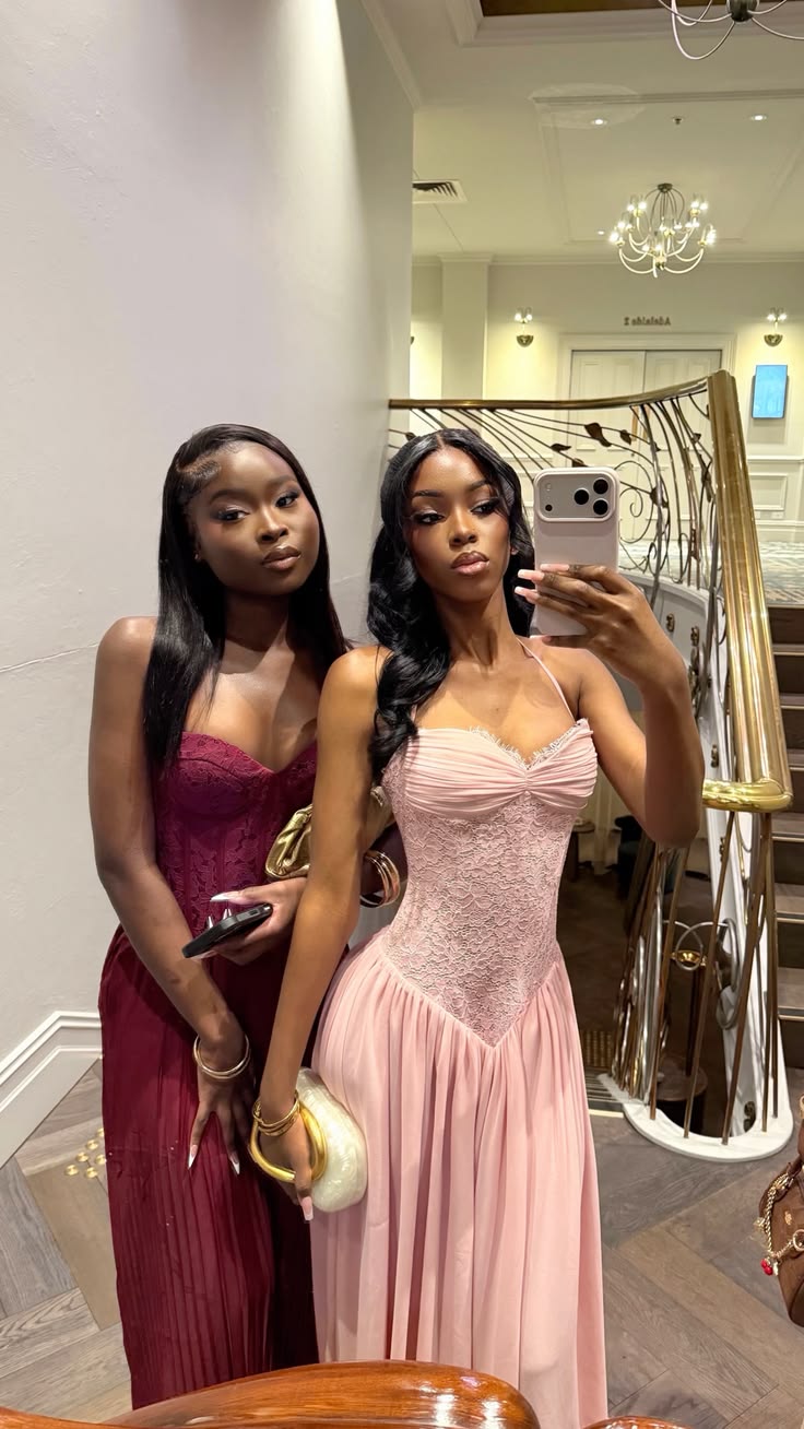 Pink A Line Halter Lace Chiffon Long Prom Dress Evening Dress SH8867