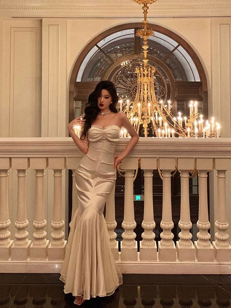 Chic Mermaid Sweetheart Long Ruffles Prom Dresses Birthday Dress SH4312