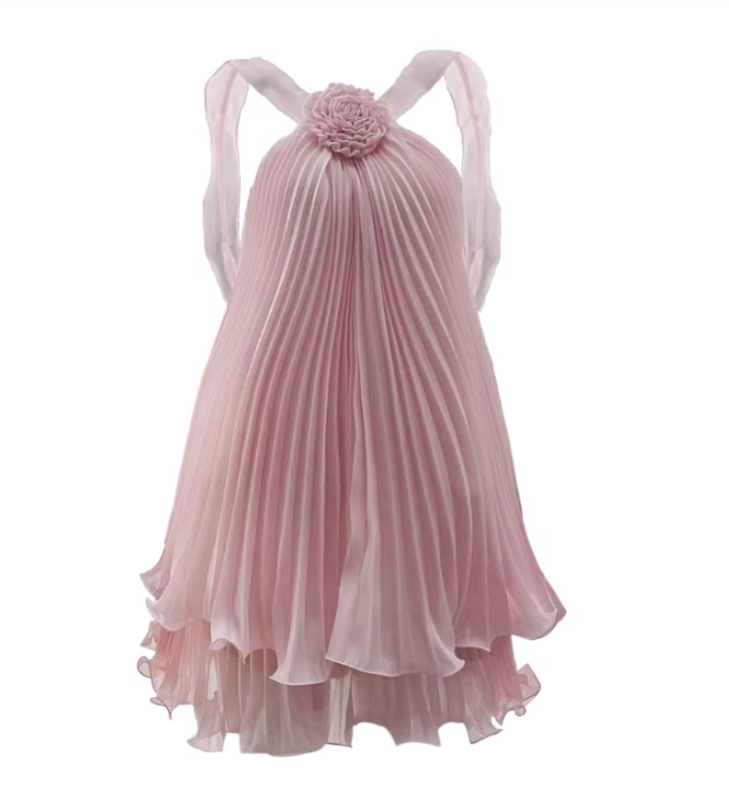 Cute A Line Halter Baby Blue Pleated Chiffon Short Homecoming Dress Birthday Dress SH2861