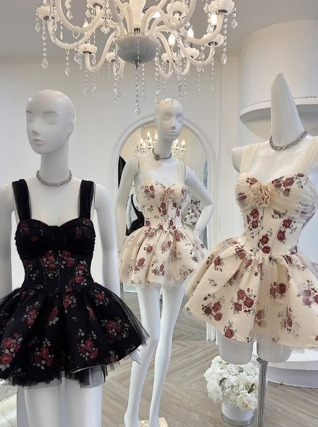 Cute A Line Off the Shoulder Print Floral Satin Tulle Short Homecoming Dress Birthday Dress SH4672