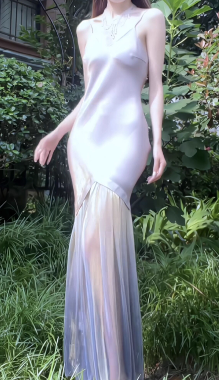 Stunning Mermaid Spaghetti Strap Satin Tulle Prom Dress Evening Dress SH4082