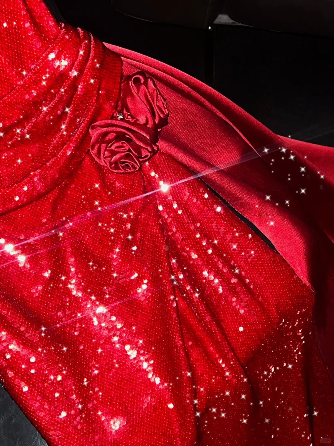 Sexy A Line V Neck Red Flower Sequin Satin Long Prom Dress Party Dress SH3000