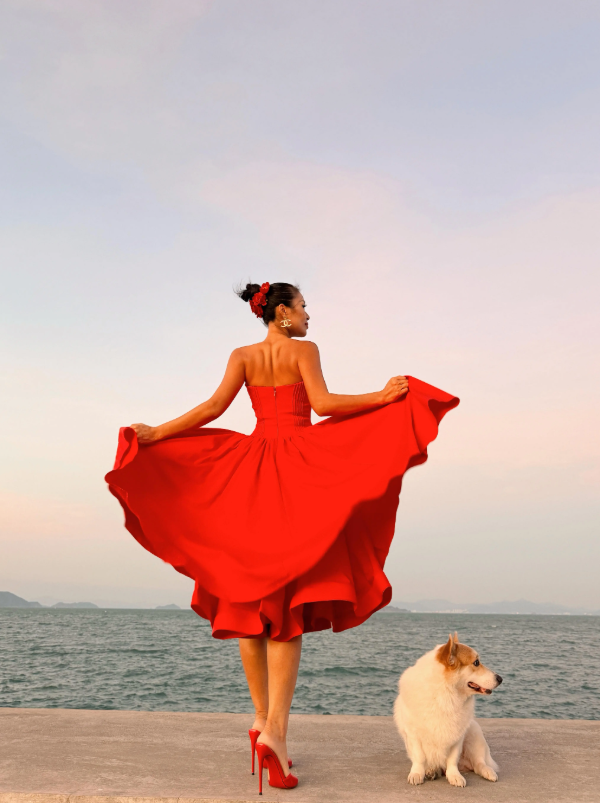 Warm Red A Line Sweetheart Neck Satin Prom Dress 21th Birthday Dress SH4381