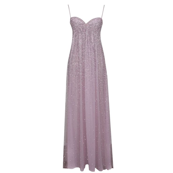 Gentle Pink A Line Spaghetti Strap Sequin Tulle Long Prom Dress Evening Dress Formal Dress SH3656