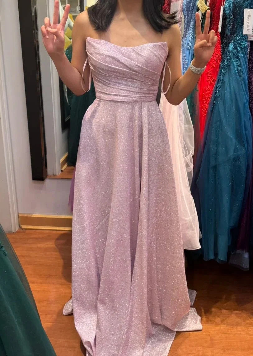 Twinkle Prom Dress Strapless Pleated Evening Dresses Birthday Party Outfits Gala Gown SH8986
