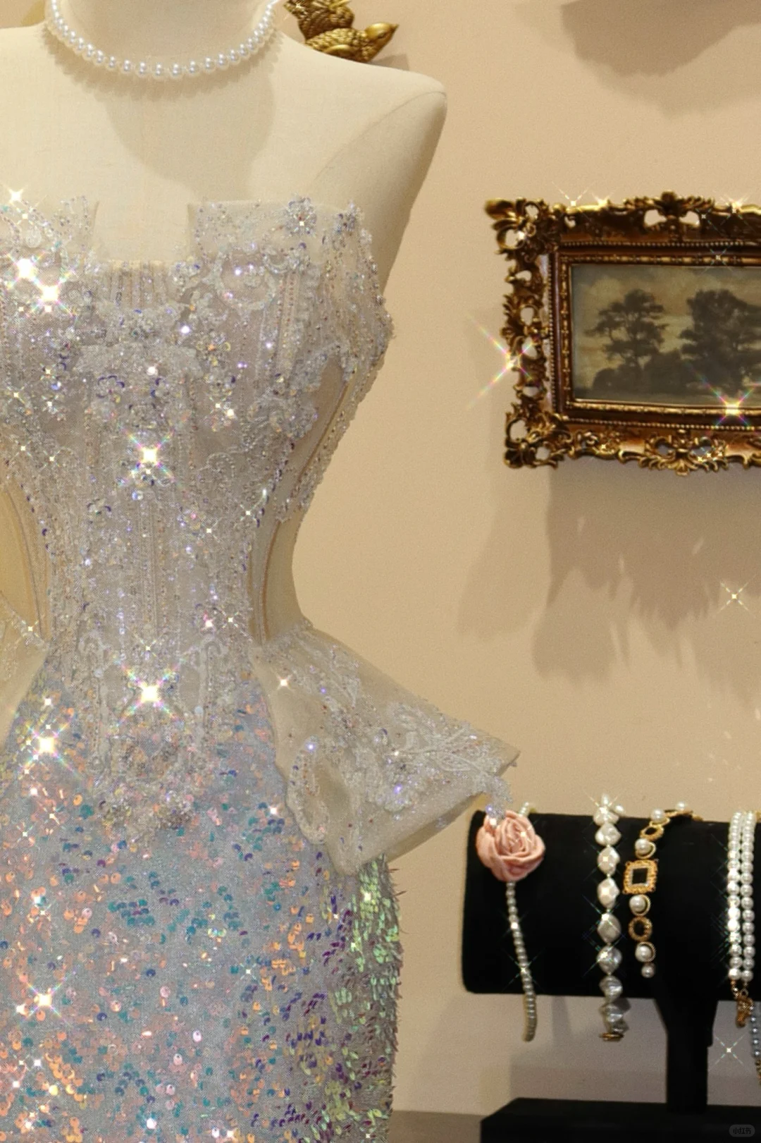Shiny Exquisite Mermaid Strapless Sequin Long Prom Dress Party Dress Evening Dress SH3960