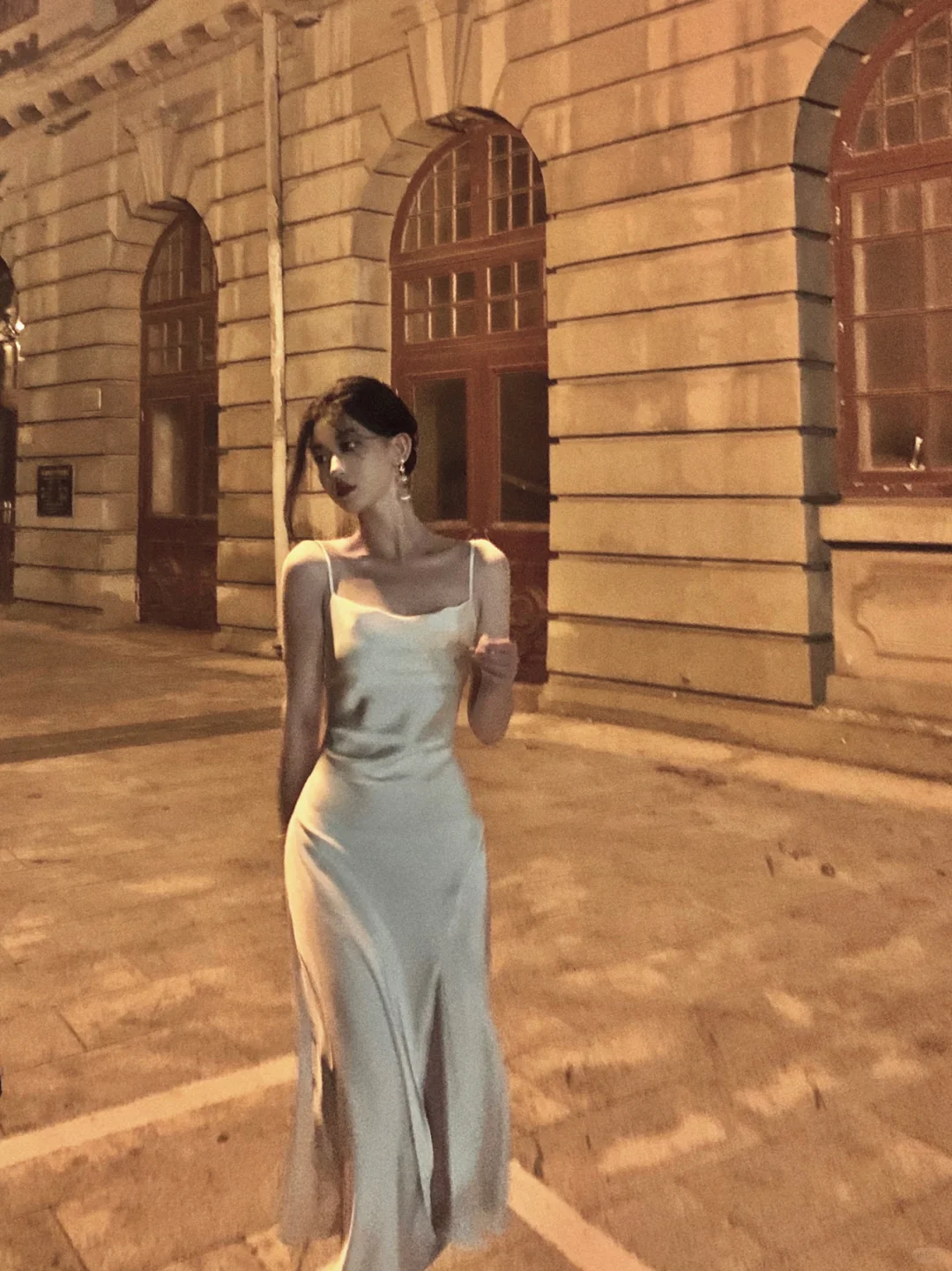 White Simple A Line Spaghetti Strap Satin Prom Dress Outfits with Slit SH4484