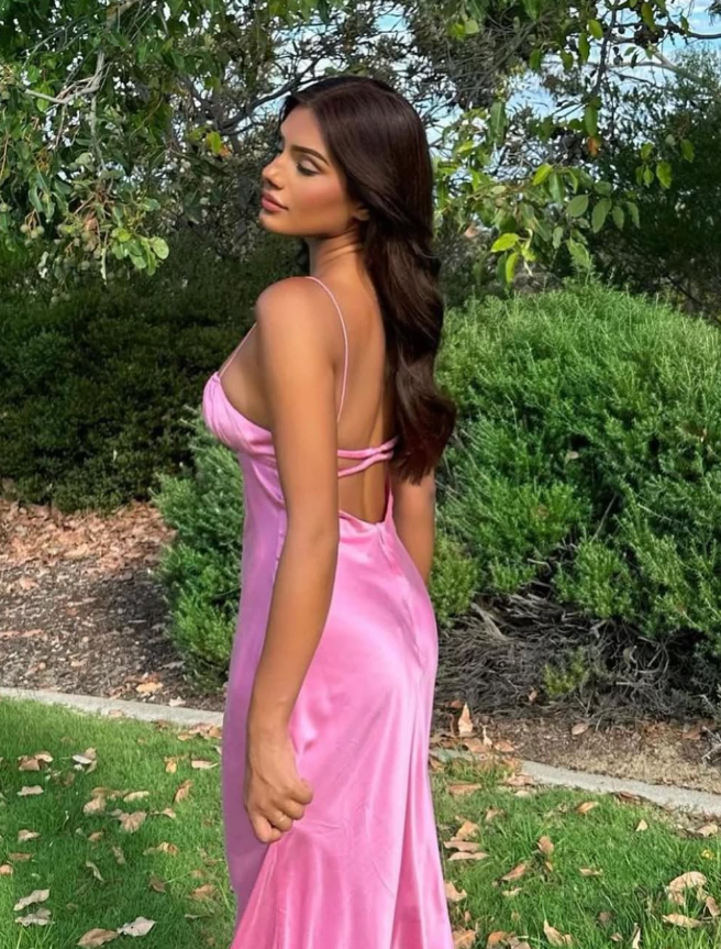 Backless Sapaghetti Straps Long Evening Gown Prom Dress SH1059
