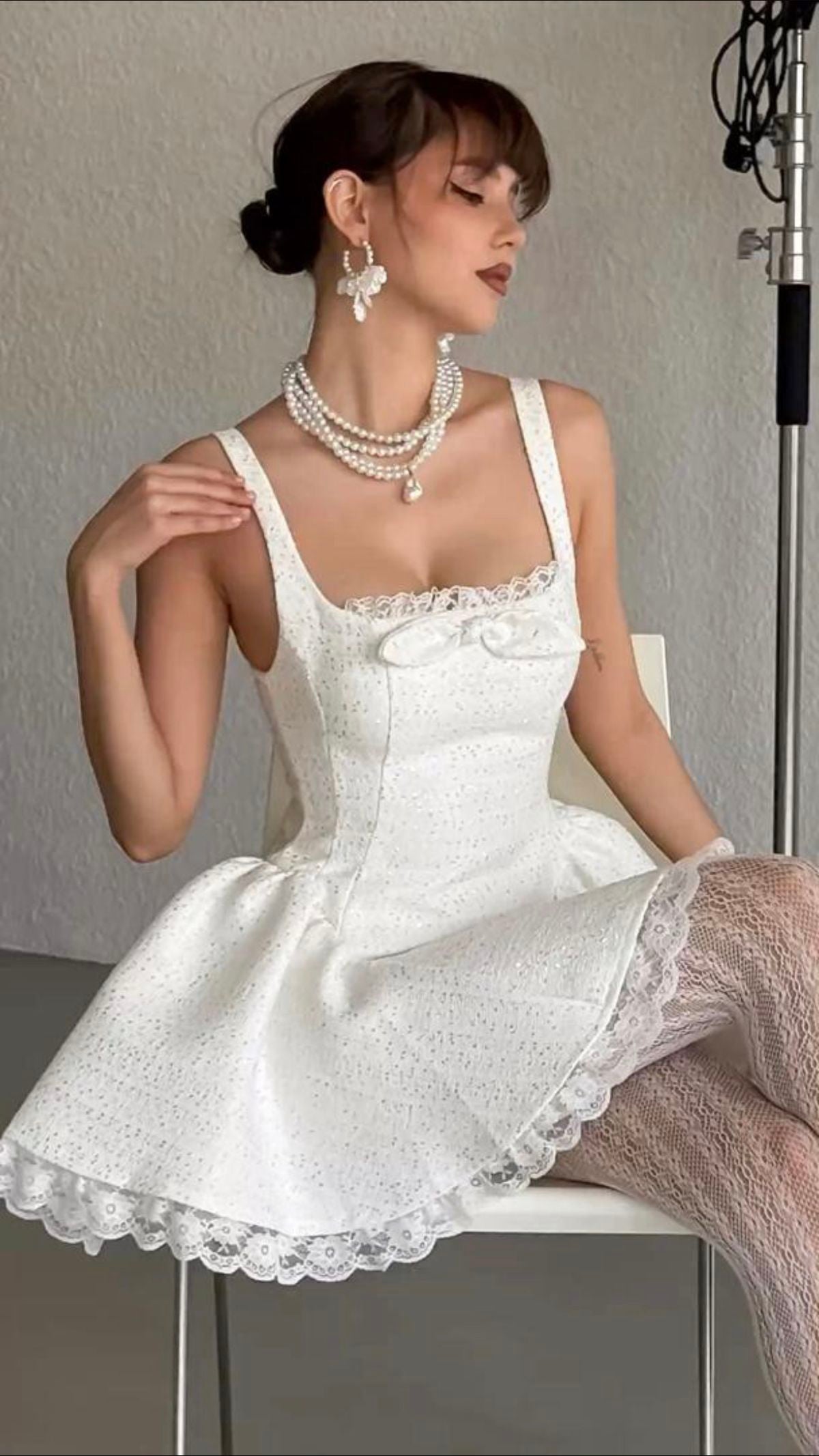 Sweety A Line Spaghetti Straps White Satin Lace Short Prom Dress Homecoming Dress SH7962
