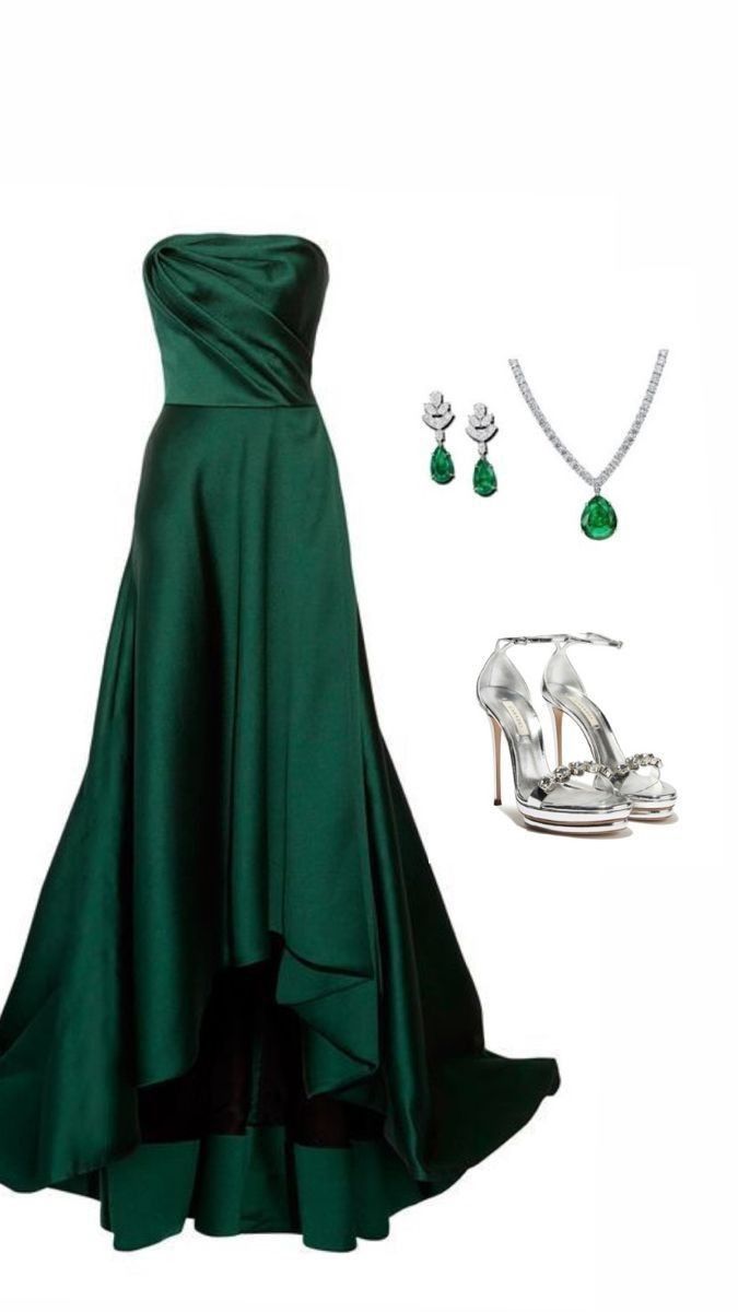 Charming A Line Strapless Hunter Green Pleated Satin Long Party Dress Evening Dress SH2841