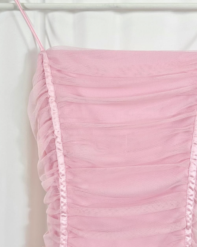 Pink Layered Tulle Pleated Short Homecoming Dress Birthday Dress Outfits SH3539