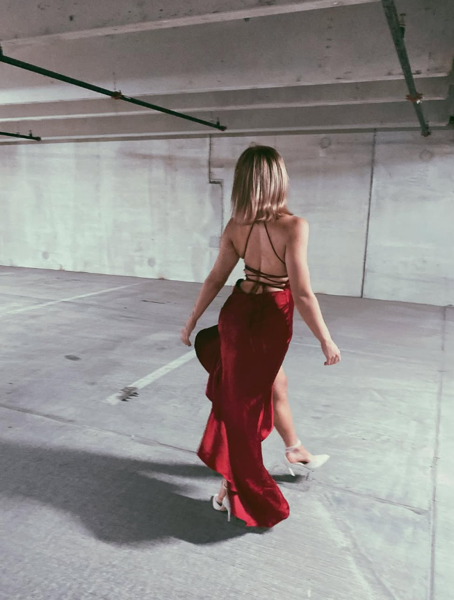 Burgundy Sheath Spaghetti Strap Ruffle Satin Open Back Prom Dress Party Dress SH4014