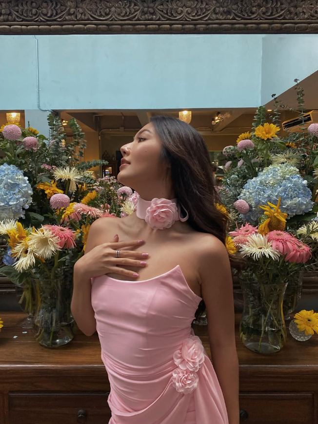 Elegant Sheath Strapless 3D Flower Pink Satin Chiffon Short Homecoming Dress SH2110