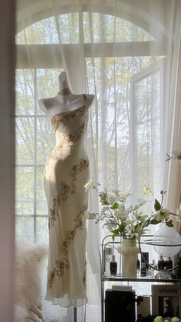 Elegant Sheath One Shoulder Beaded Chiffon Long Party Dress Evening Dress SH2817