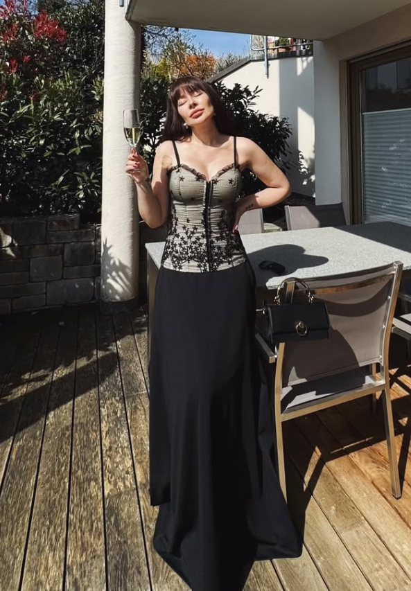 Black Sheath Spaghetti Strap Lace Satin Prom Dress Evening Dress SH8574