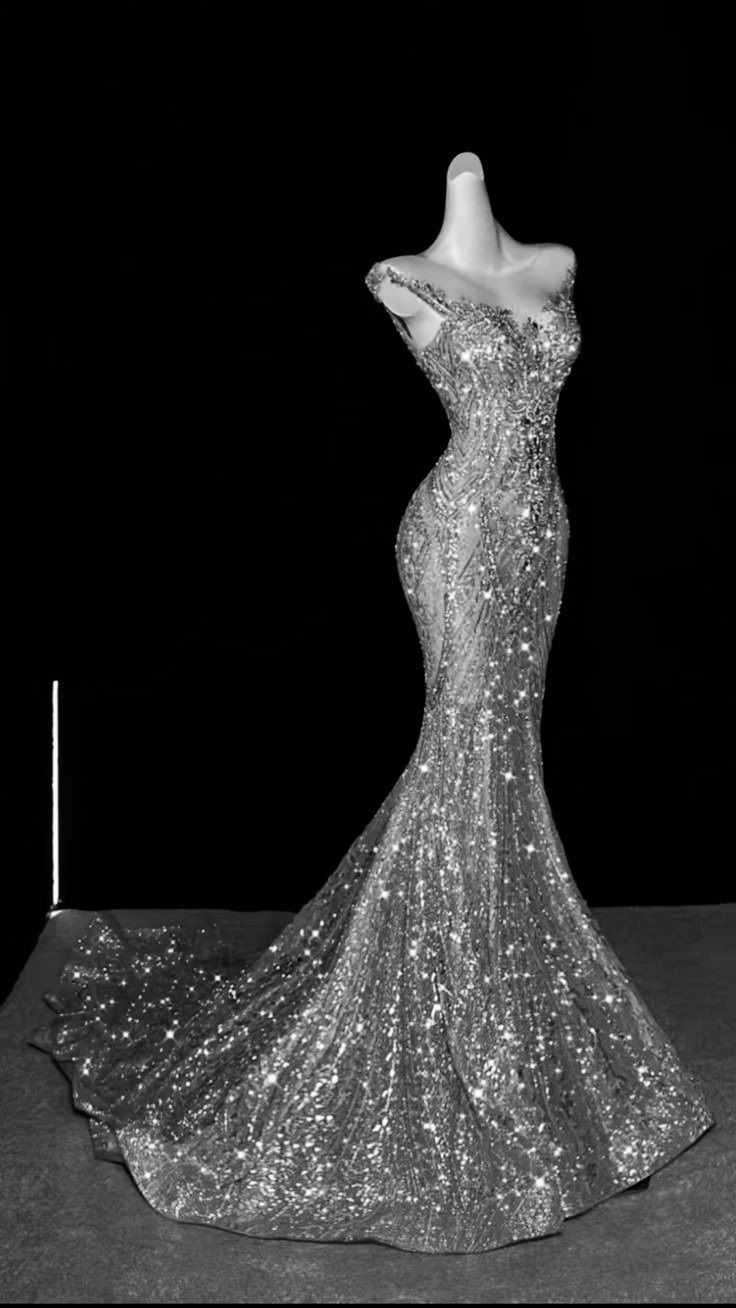 Shiny Dreamy Mermaid V Neck Silver Sequin Long Party Dress Evening Dre –  shinydress