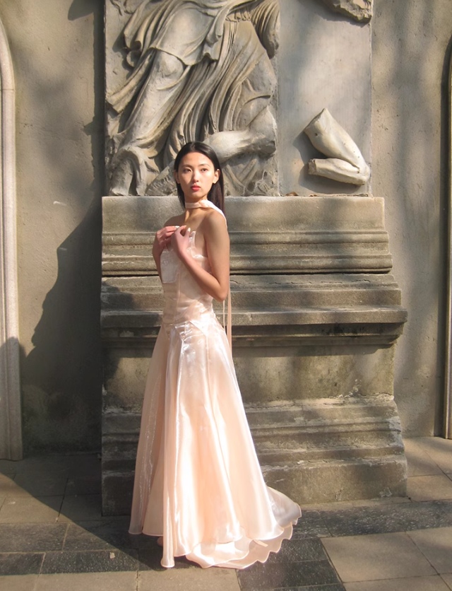 Unique Light Pink A Line Strapless Organza Long Prom Dress 16th Birthday Dress SH4193