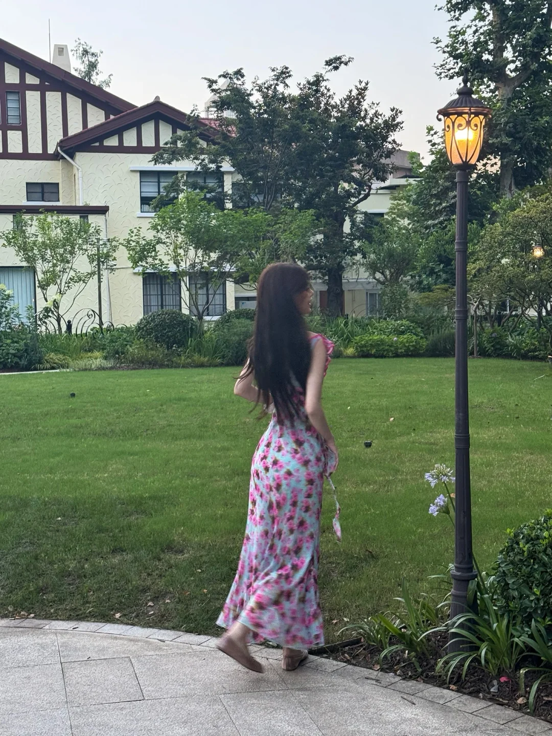 Romantic A Line Spaghetti Strap Print Floral Chiffon Prom Dress Outfits SH4486