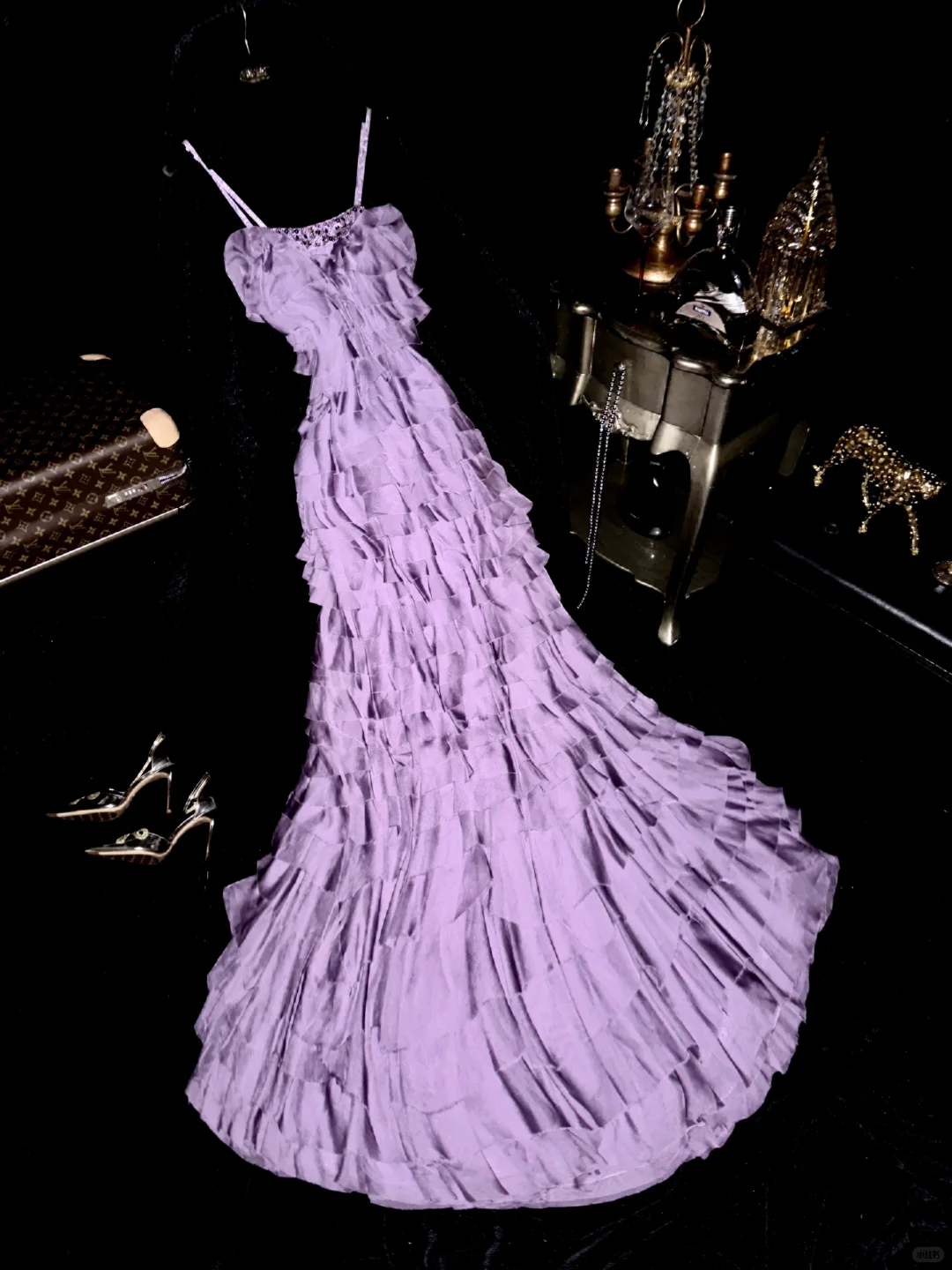 Vintage Spaghetti Strap Ivory Satin Mermaid Long Prom Dress Evening Dress Y9468