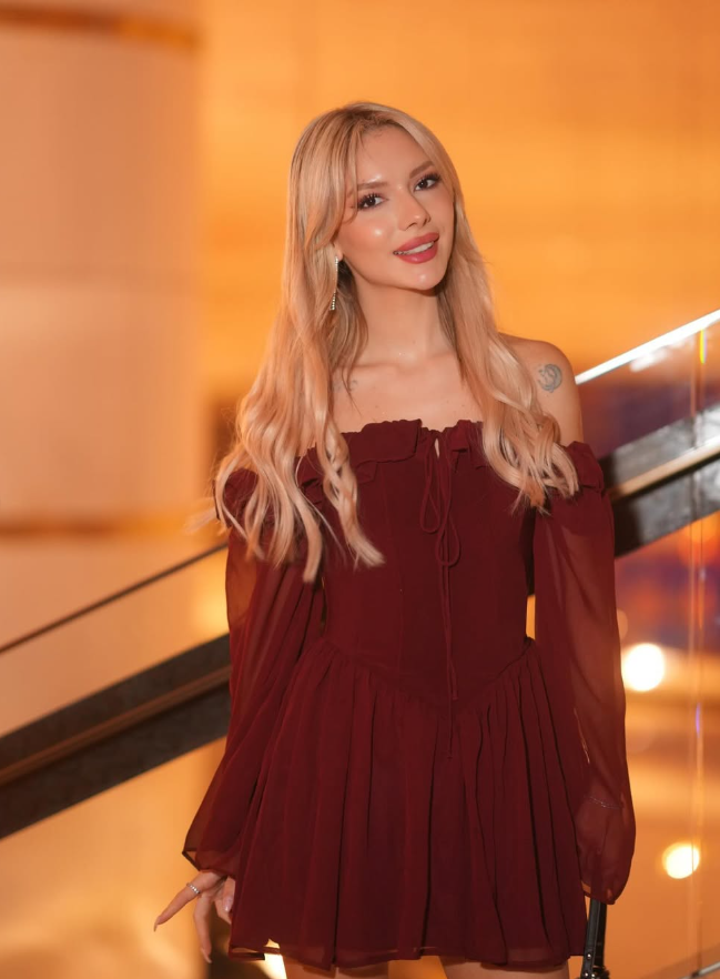 Burgundy A Line Long Sleeve Chiffon Short Homecoming Dress Cocktail Dress SH3591