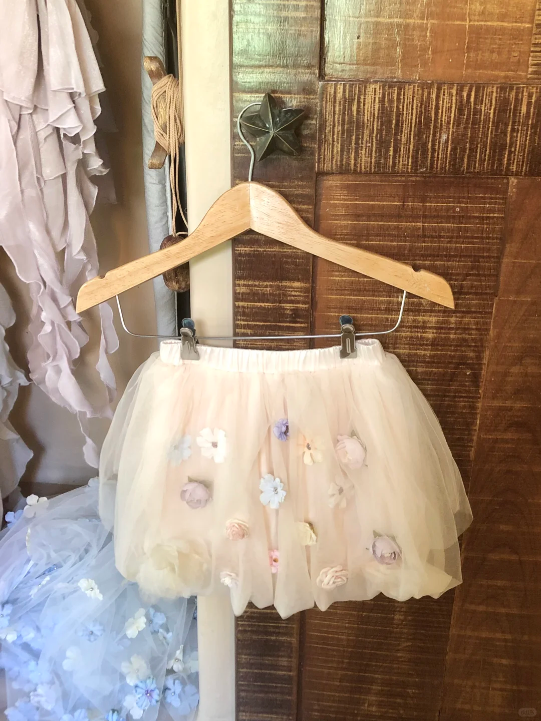 Fairy A Line Strap Flower Pink Tulle Satin Short Homecoming Dress Cocktail Dress SH3117