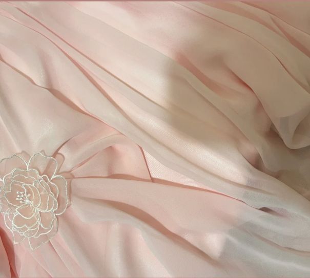 Elegant Pink Off the Shoulder 3D Flower Pleated Chiffon Long Prom Dress SH3932