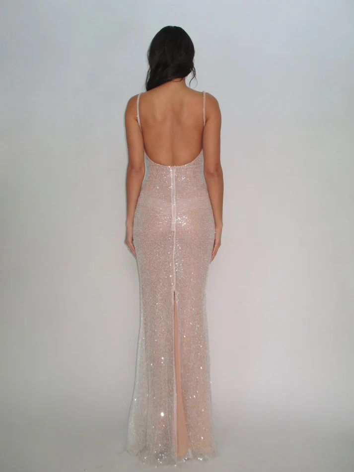 Elegant Mermaid Sequin Prom Dress Long Brithday Evening Dress SH1215