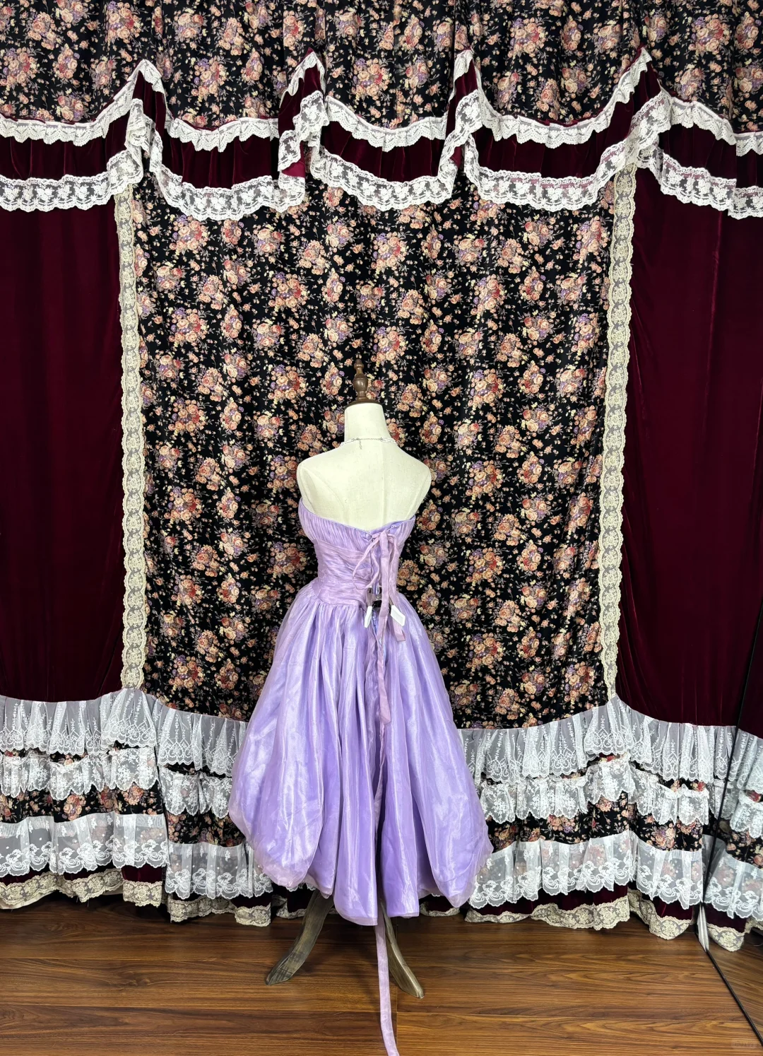 Cute Purple A Line One Shoulder Flower Satin Tulle Homecoming Dress Cocktail Dress SH3741
