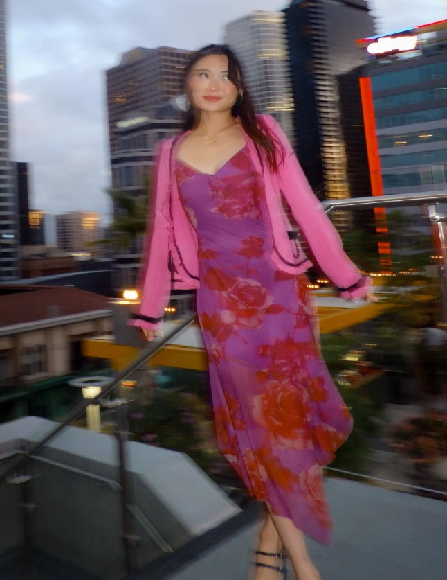 Pretty Purple A Line Straps Print Floral Chiffon Party Dress Date Dress Outfits SH3966