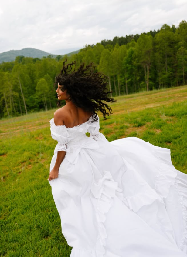 Stylish A Line Off the Shoulder White Lace Satin Long Prom Dress Wedding Dress SH8741