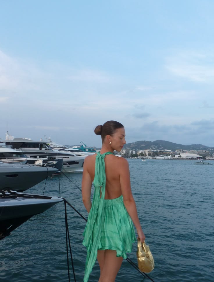 Unique Green A Line Halter Satin Backless Short Homecoming Dress Mini Dress SH8040